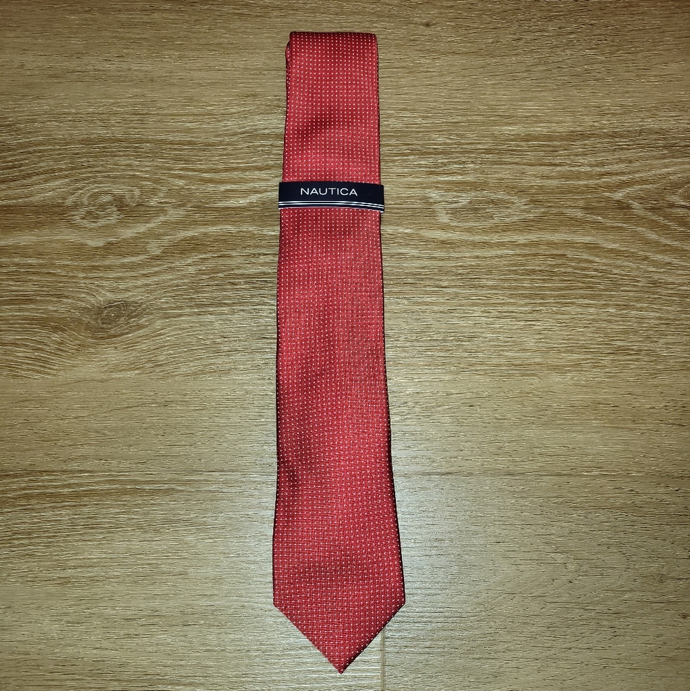 Nautica Men's Tie Micro-Dot Pattern New Red